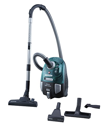 Hoover Space Explorer SL70PET - Aspirador trineo sin bolsa, con accesorios especiales para parquet y mascotas, tecnología ciclónica, 550 W, color verde emerland