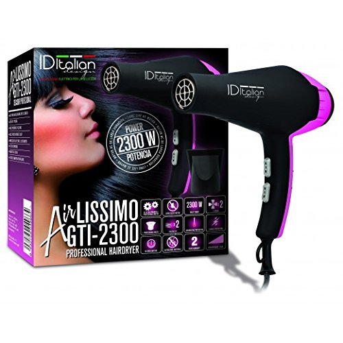 ID Italian Design | Secador de Pelo Silencioso 2 Modos de Calor, 2 Velocidades de Color Rosa - 2300W