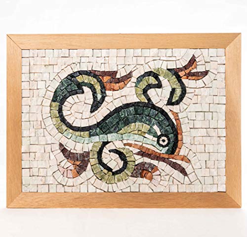 Idea regalo original: Delfino 32x23cm Kit mosaico bricolaje - Teselas de mármol para mosaicos - Decoración hogar hazlo tu mismo - Mosaicos manualidades