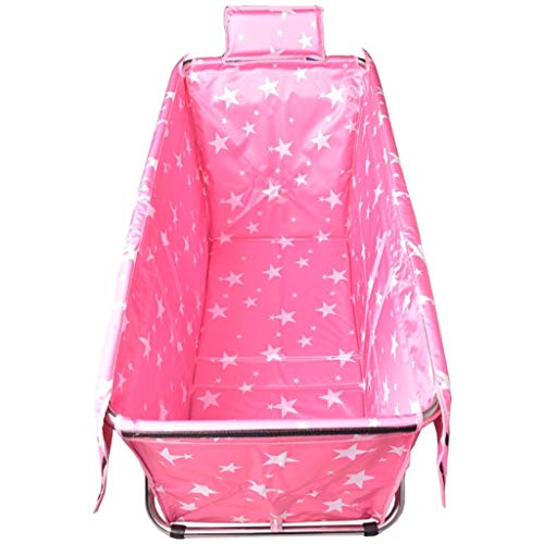 Idong Bañera - Bañera Plegable Bañera de inmersión Ducha de baño Independiente Bañera de baño for Adultos Baño de niños Engrosamiento Aislamiento Aislamiento de Esponja (Color : Pink)