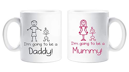 I'm que va Para Una Momia Daddy Taza Juego Copa Nueva Padres Regalo Nuevo Mummy NUEVO Daddy Baby Shower EMBARAZO REGALO