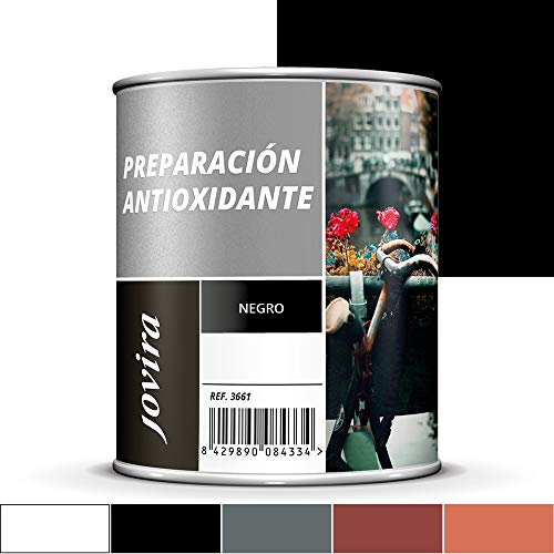 IMPRIMACION ANTIOXIDANTE METAL, Pintura tratamiento superficies de metal anti oxido. Imprimación uso general, Protección total. Anti oxidante. (750ML, NEGRO)