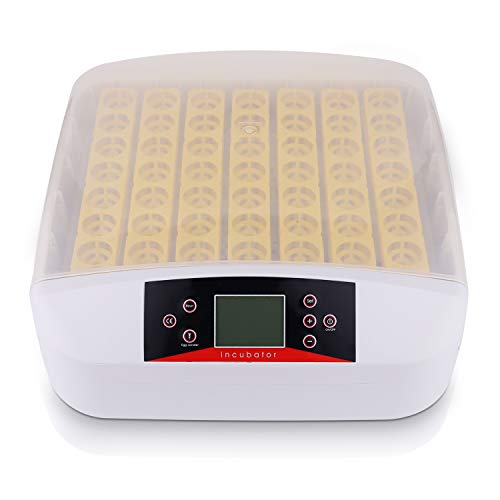 Incubadora de Huevos Automáticos con Volteo y Eclosión Automáticos 56 Huevos Pantalla Digital de Temperatura Iluminación LED para Gallinas, Patos, Gansos, Codornices