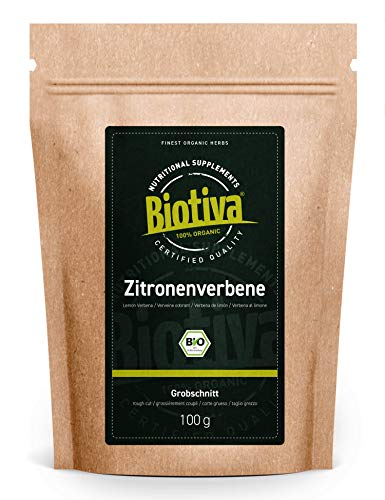 Infusión de cedrón orgánico 100 g - 100% orgánico - Aloysia citrodora - vegano - sin aditivos - llenado y certificado en Alemania (DE-ÖKO-005)