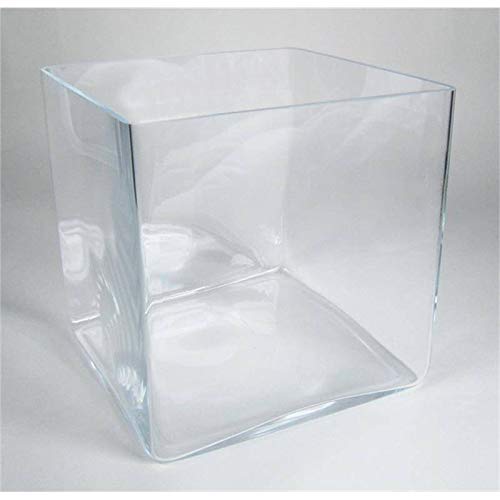 INNA-Glas Set 2 x Cubo de Vidrio Jack, Cubo - Cuadrado, Transparente, 20x20x20cm - Pack de jarrones de Cristal - Conjunto de floreros