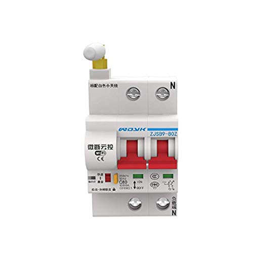 Interruptor De Circuito Wifi 2P, Interruptor De Control Inteligente Wifi De 2.4 Ghz, Voltaje De Resistencia Al Impacto 6000V, Prueba Emc Profesional, Trabajo Con Alexa, Google Home, Ifttt (16A -