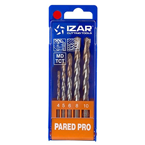 Izar 30220 Juego Broca Punta Metal Duro Pared Profesional 1886, 5 Piezas,