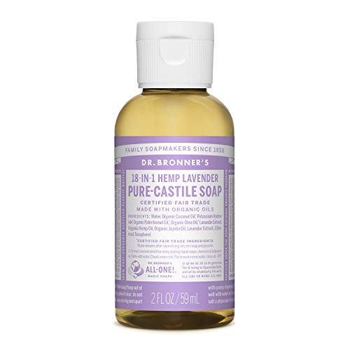 Jabón líquido orgánico de castilla, de Dr Bronner, de 60 ml, con aroma a lavanda