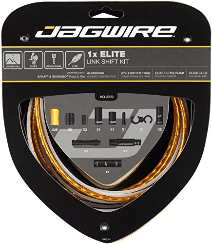 Jagwire 1X Elite Link Shift Kit de Fundas y Cables de desviador para Adultos, Unisex, Color Dorado, Talla única