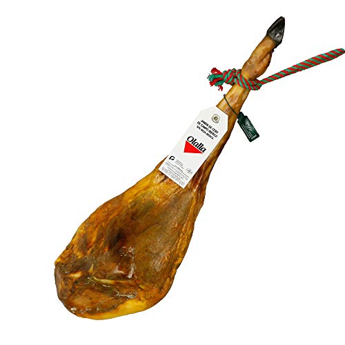 Jamon de Cebo de Campo Iberico 50% Raza Iberica - Jamon Iberico de Elaboracion Artesanal - Embutidos Ibericos de Bellota - Pieza Tradicional Completa (7.5 - 8 kg)