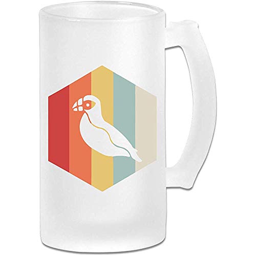 Jarra de cerveza Stein de vidrio esmerilado retro vintage icono- Taza de pub personalizada personalizada - Regalo para su bebedor de cerveza favorito