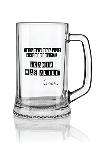 Jarra de Cerveza vidrio 50 cl. con frases Modelo Voz Prodigiosa