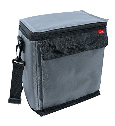 Jata Hogar Bolsa Nevera Porta Alimentos con Gel Refrigerante Integrado, Tela, Gris, 25x14x26 cm