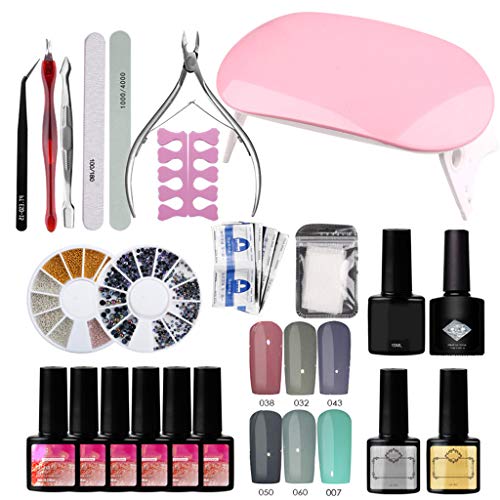 JHD Juego de uñas UV LED lámpara secador de uñas Kit de Esmalte de Gel remojo Conjunto de Herramientas de manicura Taladro eléctrico para uñas para Herramientas de uñas