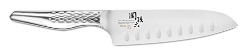 Kai Seki Magoroku Shoso | Cuchillo Santoku con filo cóncavo (AB-5157) | Hoja de 16,5 cm | Cuchillo de acero | Higiene perfecta gracias a la transición sin juntas de la hoja al mango