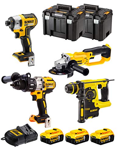 Kit DeWalt de 4 herramientas 18V XR DCK483P3t (3 baterías x 5,0 Ah Li-Ion)