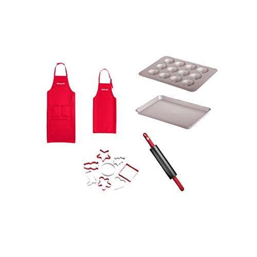 KitchenAid Family Back-Set KG318ER - Juego de moldes para pastas (rodillo, delantales, moldes para magdalenas, bandeja para hornear y cortadores)