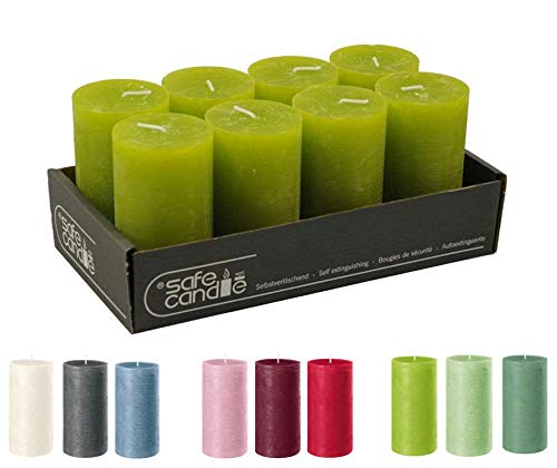 Klocke Kerzen Velas rústicas - Velas de Cera - Vela de Adviento/Vela de Navidad, Verde (Limone), Standard: Höhe 11cm / Ø 6cm