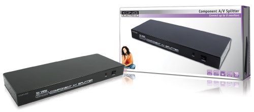 König KN-AVSPLIT25 Componentes Divisor de Video - Splitter de vídeo (Componentes, RCA, 1080p, 250 MHz, Negro, 0-45 °C)