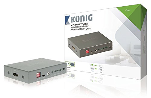 König KNVSP3404 divisor de video HDMI - Splitter de vídeo (HDMI, 3840 x 2160, 3840 x 2160 Pixeles, 720p,1080i,1080p, 36 bit, 340 MHz)