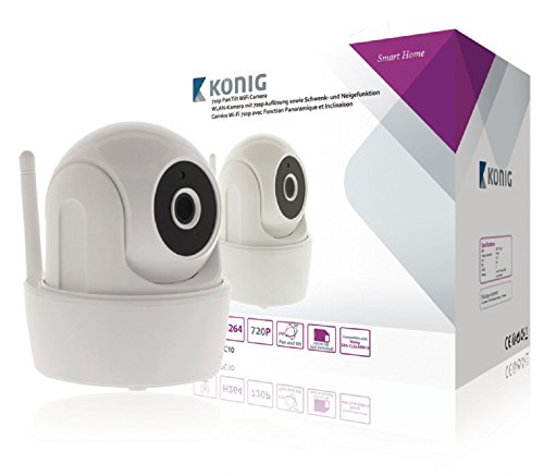 König SAS-CLALIPC10 Cámara de Seguridad IP Interior Blanco 1280 x 720Pixeles - Cámara de vigilancia (Cámara de Seguridad IP, Interior, Blanco, 1280 x 720 Pixeles, 1 MP, H.264)