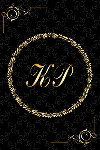 KP: Golden Monogrammed Letters, Executive Personalized Journal With Two Letters Initials, Designer Professional Cover, Perfect Unique Gift