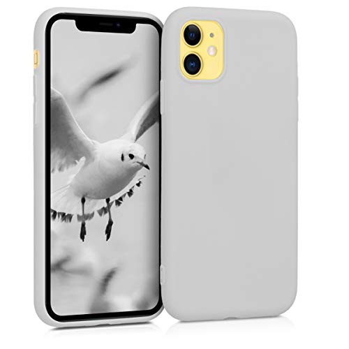 kwmobile Funda Compatible con Apple iPhone 11 - Carcasa de TPU Silicona - Protector Trasero en Gris Claro Mate