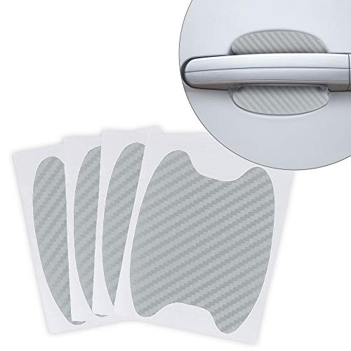 kwmobile Set de 4 Adhesivos Protectores para Manilla de Coche - Protectores de Puerta de vehículo contra arañazos - Plata