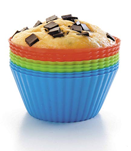 Lacor - 66745 - Set De 12 Moldes Para Muffins de Silicona - Multicolor