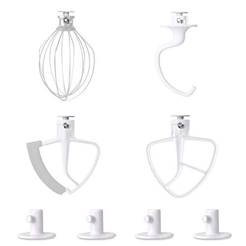 LANMU Soporte para mezclador KitchenAid,Accesorios para mezclador de soporte Rack de almacenamiento para el batidor de borde flexible Kitchen Aid,accesorios de látigo de alambre(4 PACK)