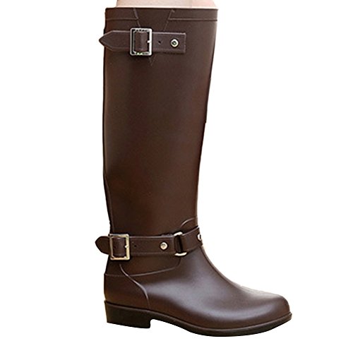 LaoZan Botines Bota Resistente al Desgaste y Agua para Mujer - Marrón - 41?Largo del pie 24.5-25 CM