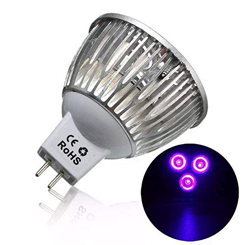 LHQ-HQ Bombilla LED de 3W MR16 LED ultravioleta de color púrpura Linterna antorcha lámpara de la bombilla