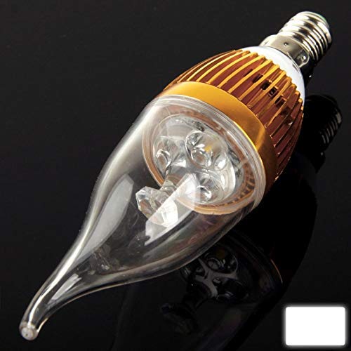 LHQ-HQ Bombilla LED E14 3W LED blanco bombilla de la vela CA 220V