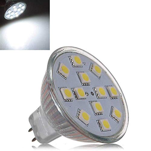 LHQ-HQ Bombilla LED MR16 2.5W puro bulbo blanco 12 LED de la lámpara 12V CC