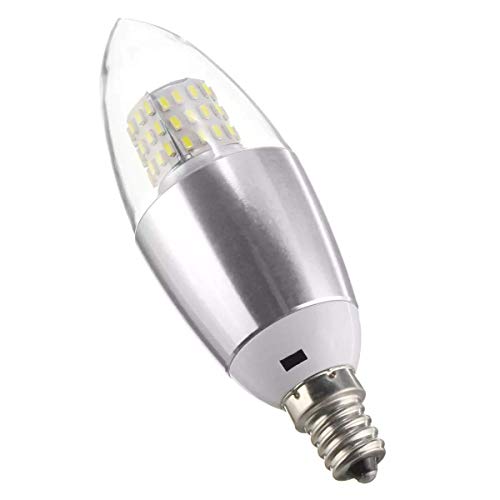 LHQ-HQ Bombilla LED regulable E12 7W 60 SMD 3014 bulbo del LED blanco caliente blanco de la astilla de lámpara de la vela AC 220V