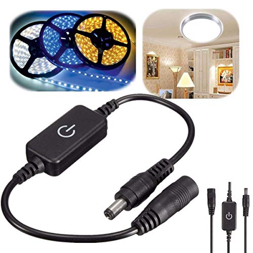 LHQ-HQ DC adaptador de 12V 4A Mini Inline tacto del regulador del amortiguador de la tira de luces LED Accesorios de iluminación