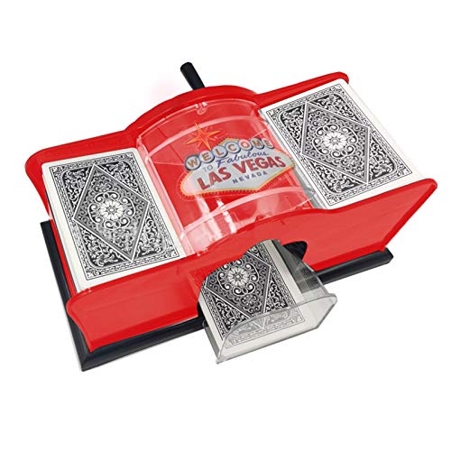 Luoji Barajador De Cartas Manual, Barajador De Cartas con Manivela Barajador De Cartas De 2 Barajas, Juego De Mesa, Herramientas para Juegos De Cartas, para Juegos De Cartas En Casa, Póquer