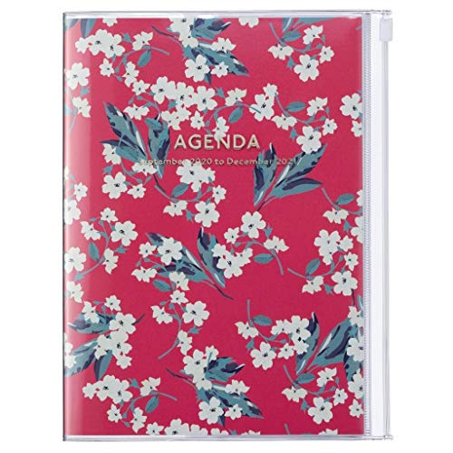 MARK'S 2020/2021 Taschenkalender A5 vertikal, Flower Pattern Red