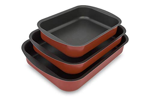 Menax - Rustidera de Horno - Recubrimiento Antiadherente - Set de 3 - Made in Italy