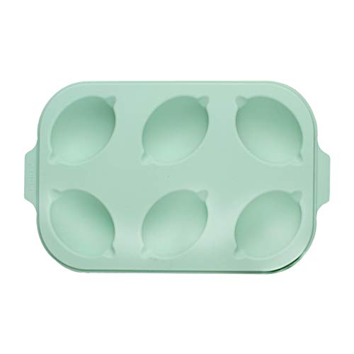 Molde para muffins con forma de limón DIY de 6 cavidades, silicona antiadherente, fácil de lavar, molde para hornear para el hogar y la panadería