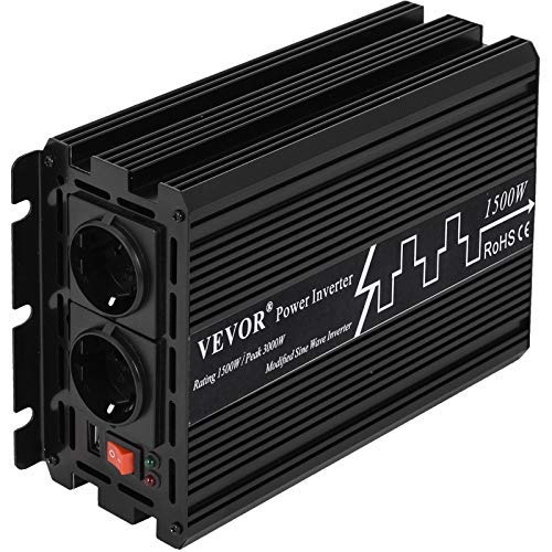 Mophorn Inversor de Corriente 12V DC a 230V AC Inversor de Corriente para Coche con Potencia Máxima de 6000W Inversor de Onda Sinusoidal Modificada con Mando a Distancia y Pantalla LCD