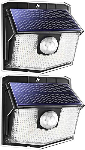 Mpow Luz Solar Exterior 140LED,IP 67 Impermeable Lámpara Solar de 3-8M Detección, 270º Gran Angular de Iluminación con 120° Sensor de Movimiento