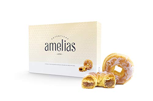 Nazaré Hojaldrería - Rosquillas de Hojaldre de Mantequilla Rellenas de Cabello de Ángel - Amelias de Cabello de Ángel - 6 Unidades, 425 gr