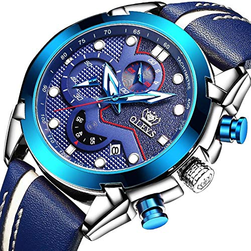 Nuevo reloj deportivo de moda con cronógrafo para hombre, correa de cuero informal de primeras marcas, reloj de cuarzo con fecha impermeable, reloj para hombre