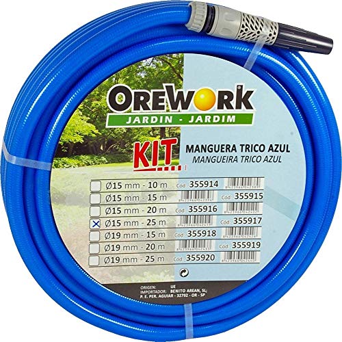 Orework 355917 Manguera tricoazul Kit 15mm-25 Metros, Azul