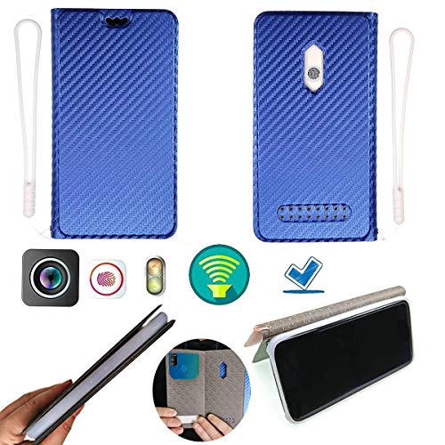 Oujietong Ojtong Funda para Hisense C1 Anillo de protección de Silicona + Funda con Tapa abatible Case Cover Blue