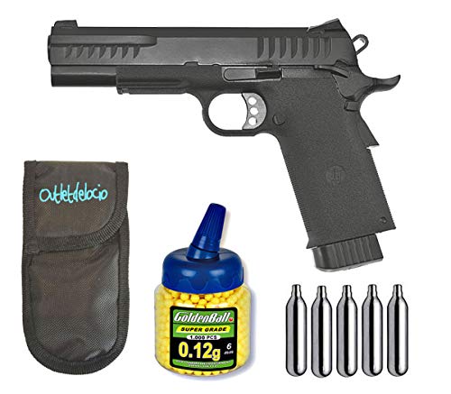 Outletdelocio. Pistola Airsoft KP-08 Blowback Metalica. + Funda Portabalines + Biberon 1000 Bolas + bombonas Co2. 23054/21993/29318