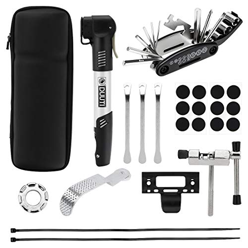 peinat Kit de Herramientas para Bicicleta,16 en 1 Multiherramienta Bicicleta, Reparación de Pinchazos Bicicleta, Herramientas Bicicleta Cadena, para MTB Bicicleta Carretera, Bicicleta Montaña