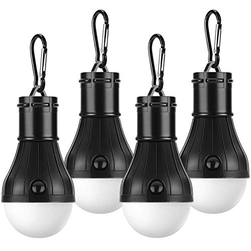 PEYOU Tienda de campaña Luces, [4 Unidades] Luces Camping LED Portátil Bombilla Lámparas Impermeable Linterna para Camping Luz Colgante Luz de Emergencia para Cámping Viaje Exterior Senderismo Pesca