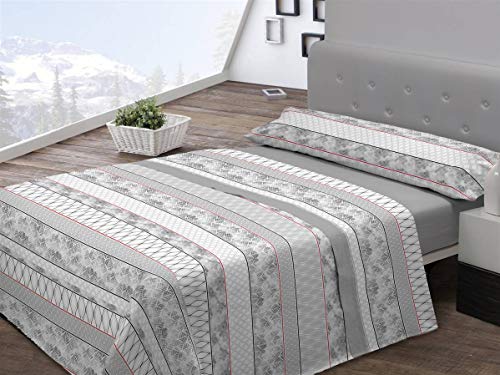 Pierre Cardin Juego sábanas coralina IZAL 150 cm. Gris, 100Percent_poliéster, Cama de 150